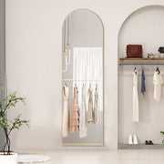 CONCETTA WMCON-MI-GZ-2164 Arched Full Length Floor Mirror, Gold Aluminum Frame, 59in x 16in