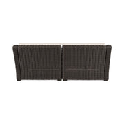 Better Homes & Gardens Bellamy Outdoor Patio Sofa, Dark Brown Wicker with Cream Cushions, 3-Seater, BH57STWMTS27803
