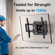 MountFTV Full Motion TV Wall Mount Bracket, Tool-Free Tilt, 42-90 Inch TVs, 6 Articulating Arms, Heavy Duty, Holds up to 132 lb, Max 600x400mm