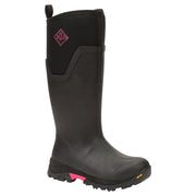The Original Muck Boot Company Arctic Ice Tall Rubber Boots with Arctic Grip A.T. for Ladies - Black/Hot Pink - 11M