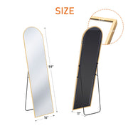 CONCETTA WMCON-MI-GZ-2164 Arched Full Length Floor Mirror, Gold Aluminum Frame, 59in x 16in