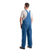 Berne Vintage Unlined Washed Denim Bib Overall, 10.5 oz Cotton, Heavy-Duty Brass Buckles, Light Denim, 36W x 30L B913