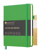 &And Per Se Bullet Dot Journal Notebook A5 Hardcover with 3 Sticker Sheets & Pe (Green)
