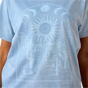 ARIAT Women's No Longer Afraid T-Shirt, Ashleigh Blue Mineral Wash, 100% Cotton, Relaxed Boyfriend Fit