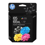 HP 6ZD95AN 65XL/65 High-Yield Black and Tri-Color Ink Cartridges, Pack of 2
