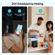 EUHOMY Countertop Nugget Ice Maker, 40 lb/24H, Self-Cleaning, Smart App Control, Black