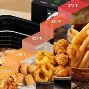 WHALL Deep Fryer, 3 Baskets, 5L Oil Capacity, Adjustable Temperature Control, Stainless Steel, 1700W