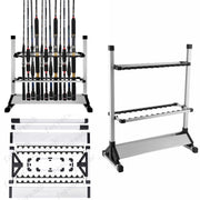 Airkoul 24-Rod Fishing Rod Holder Storage Rack, Durable Titanium Alloy and Aluminum, Cushioned Holders, Lightweight Portable Design, Rust-Resistant