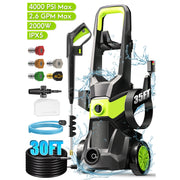 RELOIVE RELOIVE732649 Electric Pressure Washer, 2000W Motor, 4000PSI Pressure, 2.6GPM Max Flow