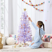 Best Choice Products 4ft Prelit Colored Christmas Tree, Battery-Powered LED Lights, Eight Lighting Modes, Lavender