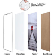 ELSKER&HOME 24x36 Silver Poster Frame 3 Pack, Magnetic Plastic Picture Frames for Horizontal or Vertical Wall Mounting