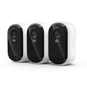 Arlo Essential Battery Operated Outdoor Security Camera, Wireless, 2K Resolution, Color Night Vision, Motion Detection, Integrated Spotlight and Siren, Dual-Band Wi-Fi, 3 Pack, White, VMC3080