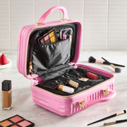 Walmart Hard Shell Cosmetic Travel Case, Durable Lightweight Pink, Compact 12 x 5.75 x 10 in