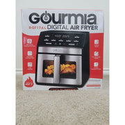 Gourmia 8 Qt Digital Air Fryer with Window and Light, Black Stainless, 7 One-Touch Functions, 450F Cooking, NC6232432