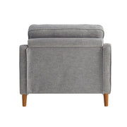 Studio Living Sanborn Modern Arm Chair, Gray Woven Polyester Fabric, Removable Cushions, Solid Hardwood Frame