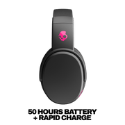 Skullcandy Crusher XT Wireless Foldable Over-Ear Headphones with Multi-Sensory Bass, Memory Foam Ear Pads, Built-In Microphone, 50-Hour Battery Life, Krazy Pink, S6CRW-U042