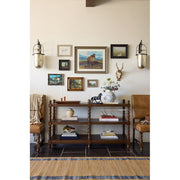 The Pioneer Woman Harper Decorative Tray, Rustic Brown Wood Rectangle with Beaded Rim, 18.7 x 12.4 in