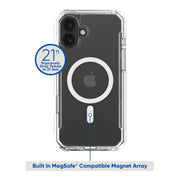 Onn. WIBCLR100149694 MagSafe Compatible Rugged Phone Case for iPhone 16 Plus - Clear