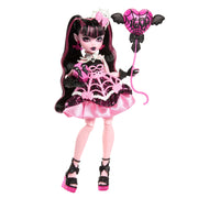 Mattel JBG74 Monster High Scary Sweet Birthday Doll, Draculaura in Pink Party Dress with Themed Accessories