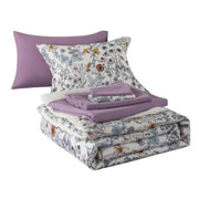 Mainstays 50734461 Bed-in-a-Bag Bedding Set Floral Purple Queen 7-Piece