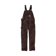 Carhartt Men's Iconic R01 Duck Bib Overalls, Heavyweight 12-Ounce Cotton Duck, Dark Brown, 42W x 30L, 102776-DKB