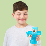 Heroes of Goo Jit Zu Minecraft Steve Action Figure with Diamond Armor and Sword, Super Squishy Goo Filling, Multicolor, Ages 4+