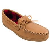 Minnetonka Genuine Moosehide Moccasin Loafers with Fleece Lining, Natural Moose, Size 13 M
