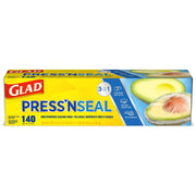 Glad Press'n Seal Food Wrap, 140 Sq Ft per Roll, Pack of 3, BPA-Free, Leakproof, Microwave Safe