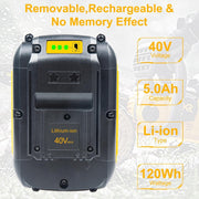 BOTKK 5Ah Lithium Ion Power Tool Battery, 40V Compatible with DEWALT DCB404 DCB406 DCB407 DCB114