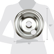 COZZIVITA GE WB31T10010/11 4-Pack Electric Stove Drip Pans, Stainless Steel, Thickened Anti-Bend & Rust-Resistant