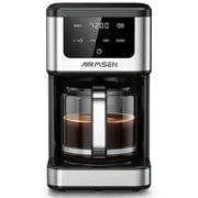 AIRMSEN HR-CM306 14-Cup Programmable Coffee Maker, Coffee Machine with Adjustable Brew Sizes and Auto-off, Black