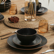 Stone + Lain Brasa 16-Pc. Stoneware Dinnerware Set - BLACK ONE SIZE