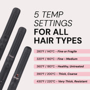 L'Ange Hair Le Duo Flex 360 Airflow Titanium Styler, Adjustable Heat 280F-430F, Negative Ion, Dual Voltage, Black