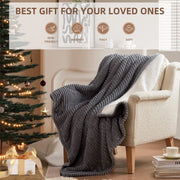 Somito Heated Blanket Electric Throw, Soft Flannel Sherpa, 12 Timer Settings, 5 Heat Levels, 50x60 Inches, Gray