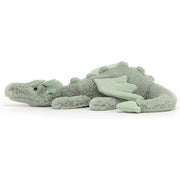 Jellycat Sage Dragon Stuffed Animal, Little 12 inches