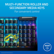 Razer BlackWidow V4 X Mechanical Gaming Keyboard, Yellow Linear Switches, 6 Macro Keys, Chroma RGB Lighting, Doubleshot ABS Keycaps, Roller and Media Keys, Fortnite Edition