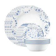 Corelle Darlington 12-Piece Dinnerware Set, Romantic Filigree Pattern, Lightweight Durable Vitrelle Glass, Service for 4