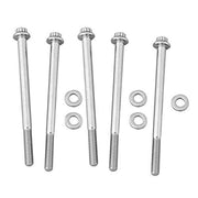 ARP Stainless Steel 1/4-20 RH Thread 4 in Long 12-Point Bolt Set with 0.3125 in Socket and Washer, Pack of 5, 611-4000