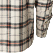 Banded Everglades Men's Long Sleeve Flannel Shirt, Double-Brushed 100% Cotton, Untucked Fit, Oatmeal Plaid, Large