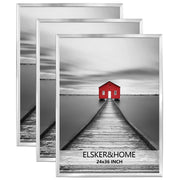 ELSKER&HOME 24x36 Silver Poster Frame 3 Pack, Magnetic Plastic Picture Frames for Horizontal or Vertical Wall Mounting