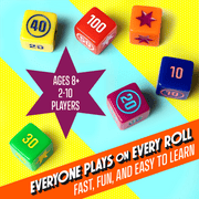 Messy Table Games Tally Up Fast-Paced Push Your Luck Dice Game, Family Party Game, Multicolor, 2-10 Players, Ages 8+, MTG-TUP