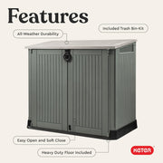 Keter 261325 Store-It-Out Midi 4.3 Ft X 2.5 Ft Horizontal Resin Outdoor Storage Shed Gray