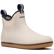 Xtratuf Men's 6in Ankle Deck Boots, Waterproof Neoprene, Slip-Resistant Chevron Outsole, Lightweight Pull-On, Ivory Navy, XMAB100