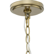 Avec Payton Collection 5-Light Contemporary Champagne Bronze Chandelier with White Fabric Shades