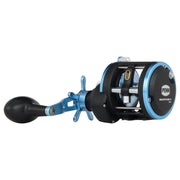 PENN Warfare II Level Wind Baitcasting Reel, 15 Size, Slate Blue/Black, Right Hand, Graphite Frame, Aluminum Spool, HT-100 Drag System