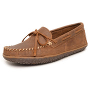 Minnetonka Tie Thread Slippers for Men - Brown Ruff - 9.5M