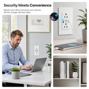 Brscefsir Wall Outlet Camera with Dual USB Ports, 4K Ultra HD Indoor Security Camera, 120 Wide-Angle, WiFi Remote Viewing, Motion Detection, Push Alerts, White, S13 Wall 2USB