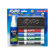 Expo 80653 Low Odor Dry Erase Marker Starter Kit, Assorted Colors, 4-Pack