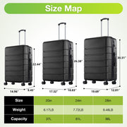 Gianna 20 Inch Hardside Expandable Luggage with TSA Lock, 360 Spinner Wheels, Black and White