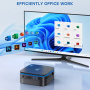 KAMRUI Mini PC AK1 Plus, 12th Gen Intel Alder Lake N95 Processor up to 3.4GHz, 8GB DDR4 RAM, 256GB SSD, Integrated UHD Graphics 4K, Black